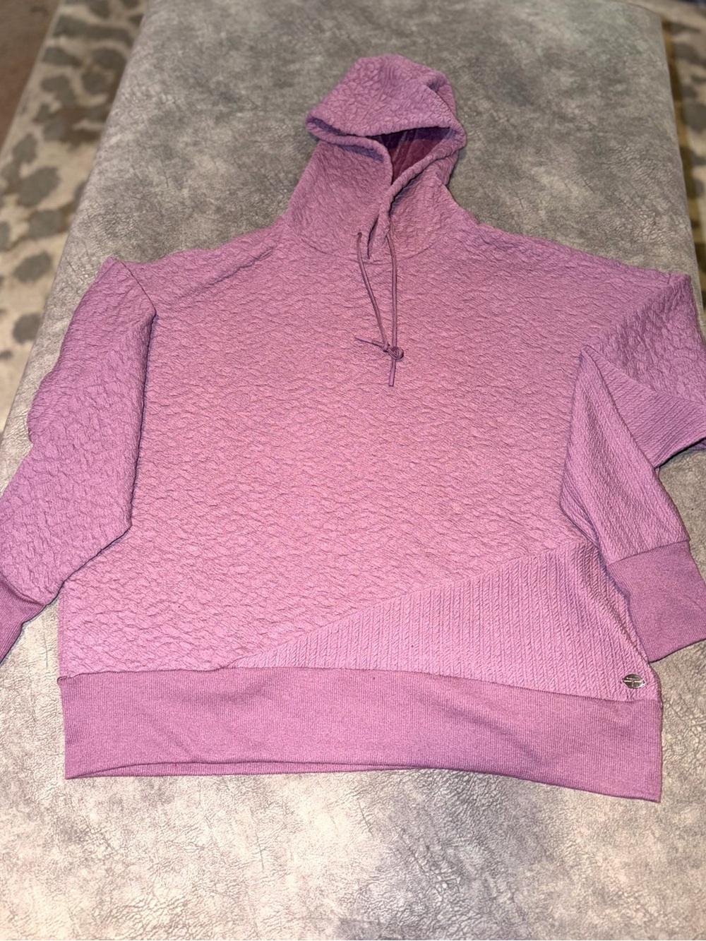 Tahari Sport Lilac Textured Hoodie Sweater - Women large